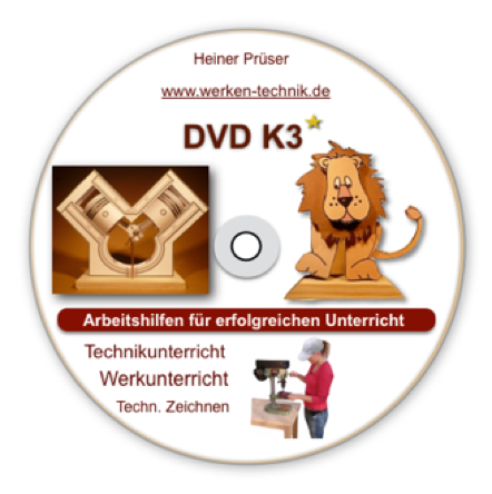 DVD K3 enthält sämtliche Arbeitshilfen für den Technik- und Werkunterricht inklusive Lehrgang TZ.  Mit der Schullizenz K3 dürfen alle Lehrer der Schule die Dateien auf ihren privaten Rechnern und auf Schulrechnern speichern und an alle Schüler der Schule im Unterricht als Kopie weitergeben. Außerdem erhalten Sie online-Zugriff auf alle Dateien über PC / Tablet / Smartphone.