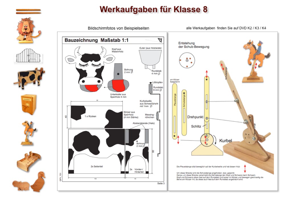 Werkaufgaben für Klasse 8 im Bild