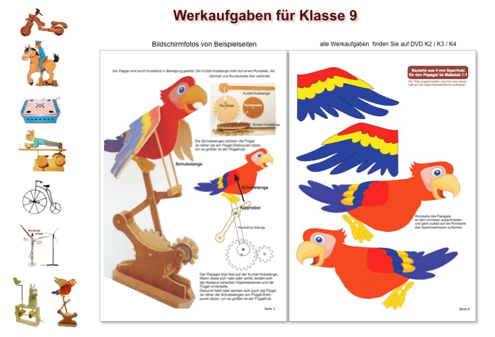 Bauanleitungen für Werkaufgaben in Klasse 9