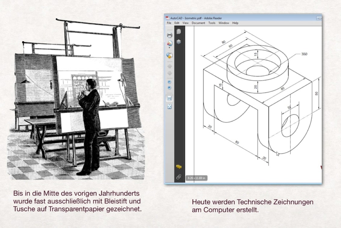 Technisches Zeichnen mit Zeichenplatte - CAD heute
