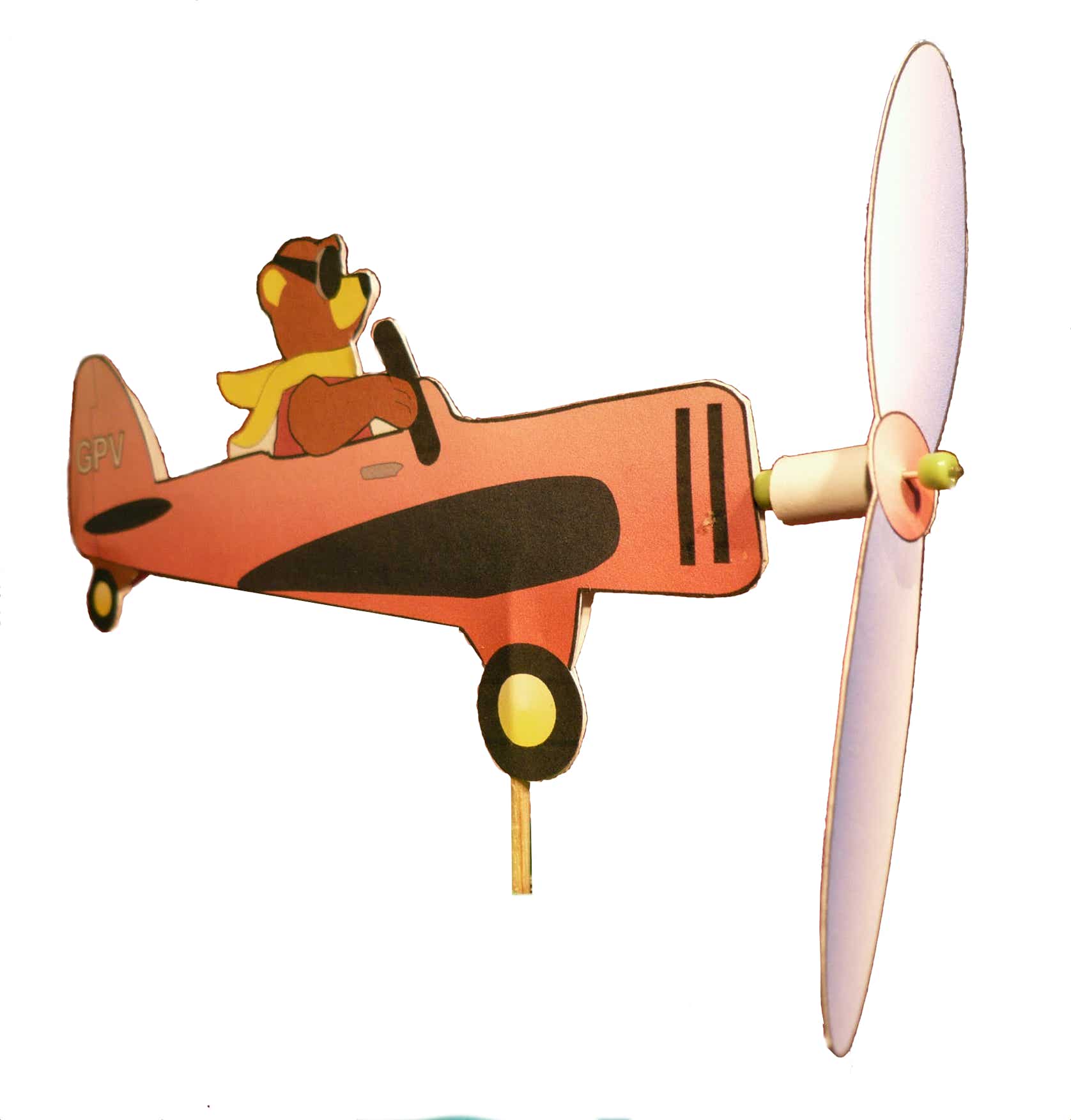 Werkaufgabe mit Papier/Karton: Flugzeug mit Propeller