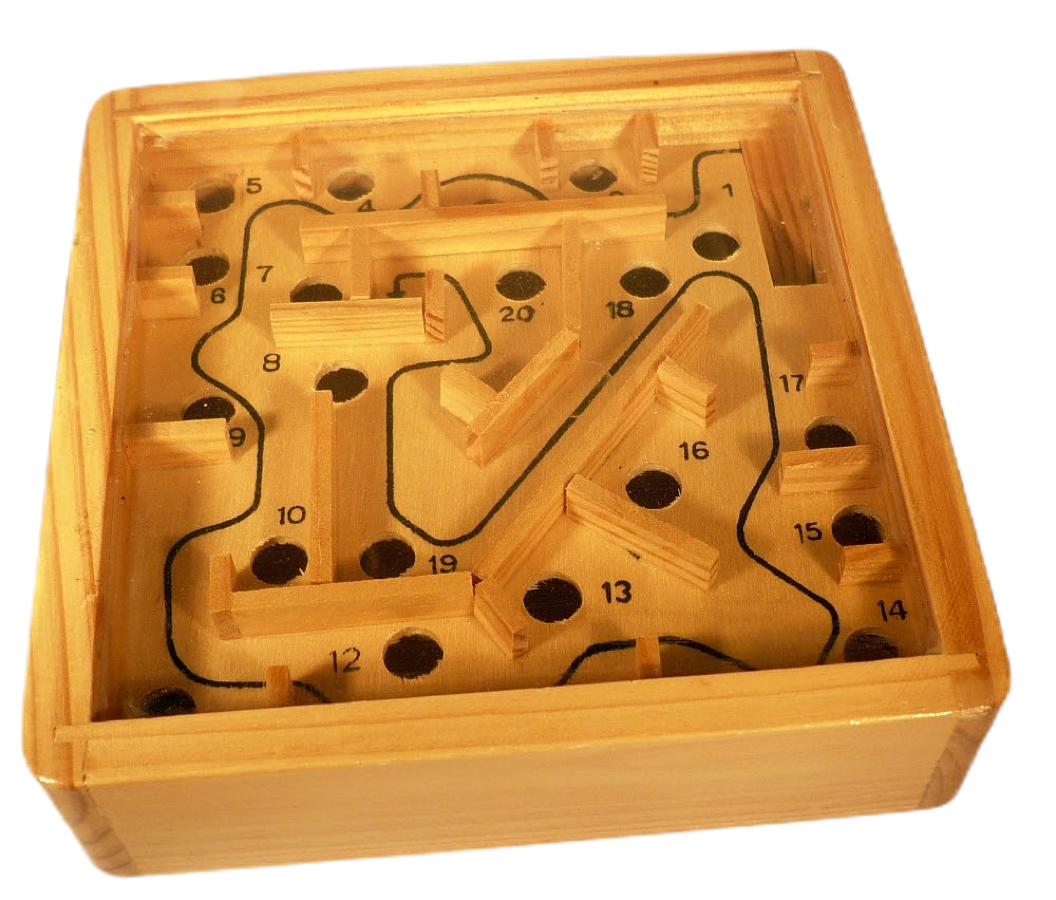 Werkaufgabe mit Werkstoff Holz Labyrinth-Geschicklichkeitsspiel