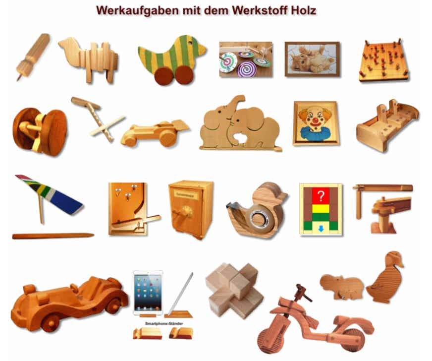 Werkaufgaben mit dem Werkstoff Holz