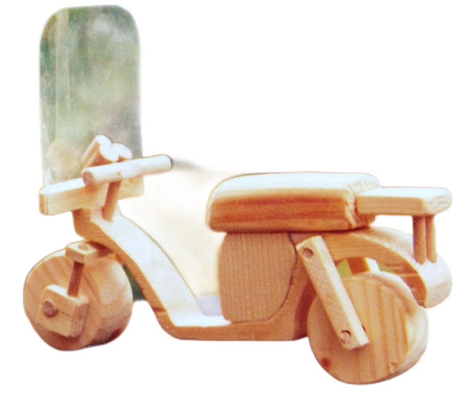 Werkaufgabe mit Werkstoff Holz: Motorrad aus Holz